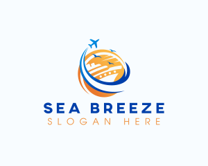 Cruise Airplane Travel logo design