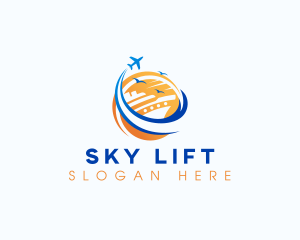 Cruise Airplane Travel logo design