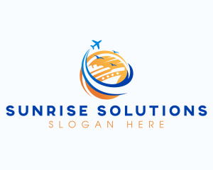 Cruise Airplane Travel logo design