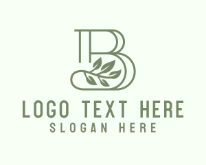 Green Botanical Letter B logo