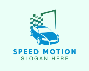 Car Racing Flag logo design