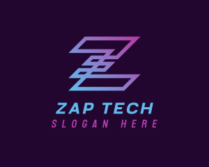 Gradient Digital Letter Z logo design