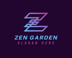 Gradient Digital Letter Z logo design