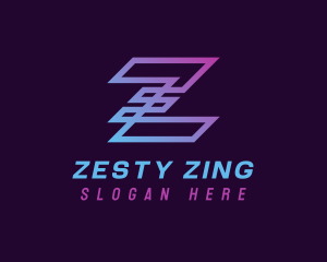 Gradient Digital Letter Z logo design