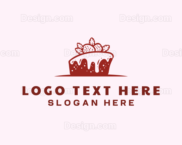 Strawberry Cake Pastry Logo