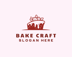 Strawberry Cake Pastry logo design