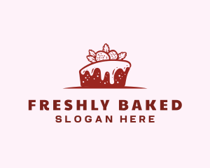 Strawberry Cake Pastry logo design