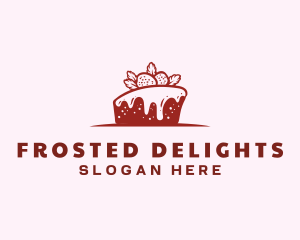 Strawberry Cake Pastry logo design