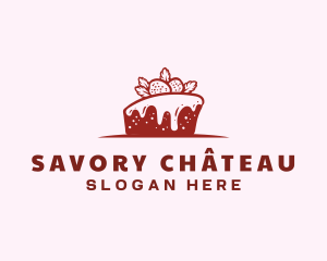 Strawberry Cake Pastry logo design