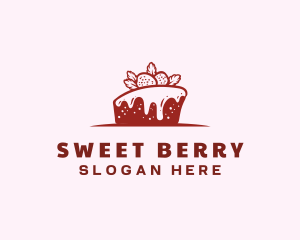 Strawberry Cake Pastry logo design