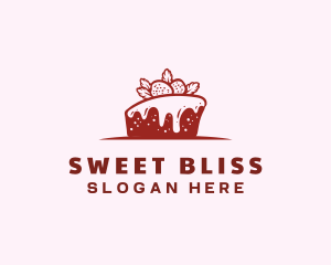 Strawberry Cake Pastry logo design