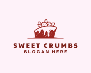 Strawberry Cake Pastry logo design