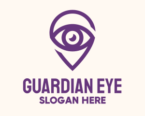 Purple Eye Location logo design