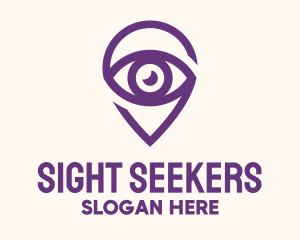 Purple Eye Location logo design