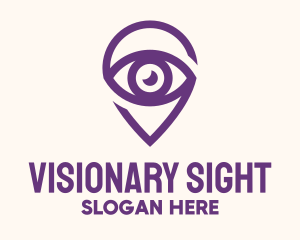 Purple Eye Location logo design