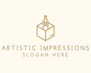 Wine Bottle Box Package logo design