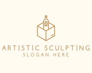 Wine Bottle Box Package logo design