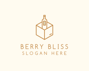 Wine Bottle Box Package logo design