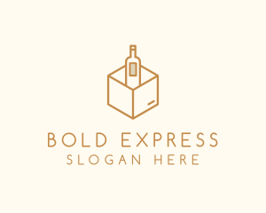 Wine Bottle Box Package logo design