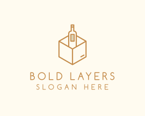 Wine Bottle Box Package logo design