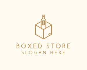 Wine Bottle Box Package logo design