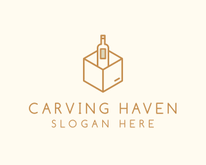 Wine Bottle Box Package logo design