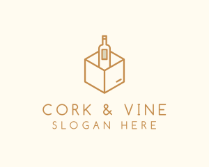 Wine Bottle Box Package logo design