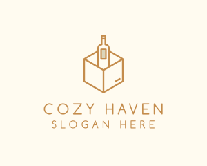 Wine Bottle Box Package logo design