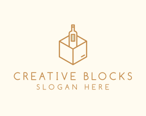 Wine Bottle Box Package logo design