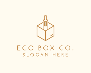 Wine Bottle Box Package logo design