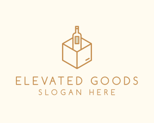 Wine Bottle Box Package logo design