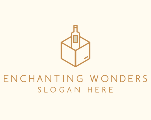 Wine Bottle Box Package logo design