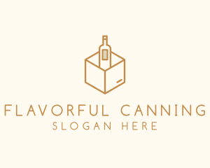 Wine Bottle Box Package logo design