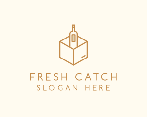 Wine Bottle Box Package logo design