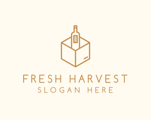 Wine Bottle Box Package logo design