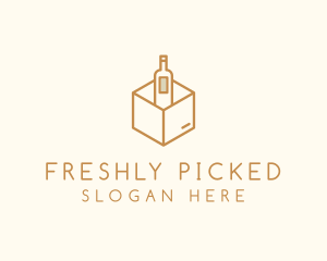 Wine Bottle Box Package logo design