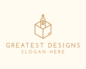 Wine Bottle Box Package logo design