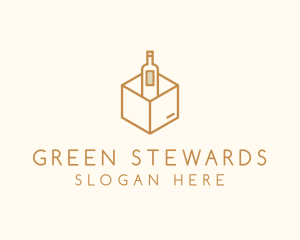 Wine Bottle Box Package logo design