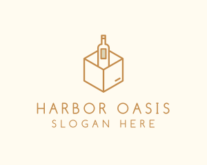 Wine Bottle Box Package logo design