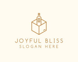 Wine Bottle Box Package logo design