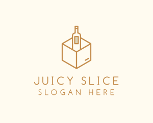 Wine Bottle Box Package logo design