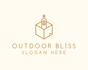 Wine Bottle Box Package logo design