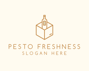 Wine Bottle Box Package logo design