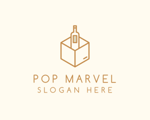 Wine Bottle Box Package logo design