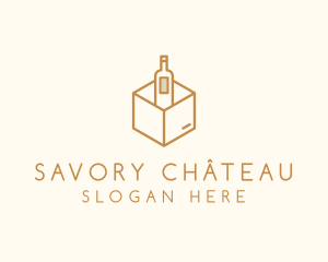 Wine Bottle Box Package logo design