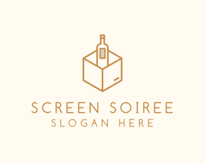 Wine Bottle Box Package logo design