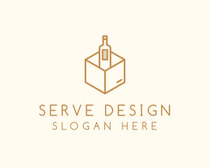 Wine Bottle Box Package logo design