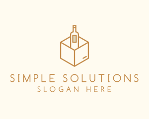 Wine Bottle Box Package logo design