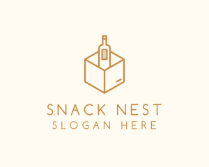 Wine Bottle Box Package logo design