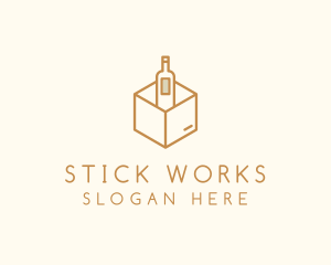 Wine Bottle Box Package logo design